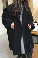 大码女装秋冬季毛呢风衣外套女学生胖妹妹韩版宽松中长款呢子大衣