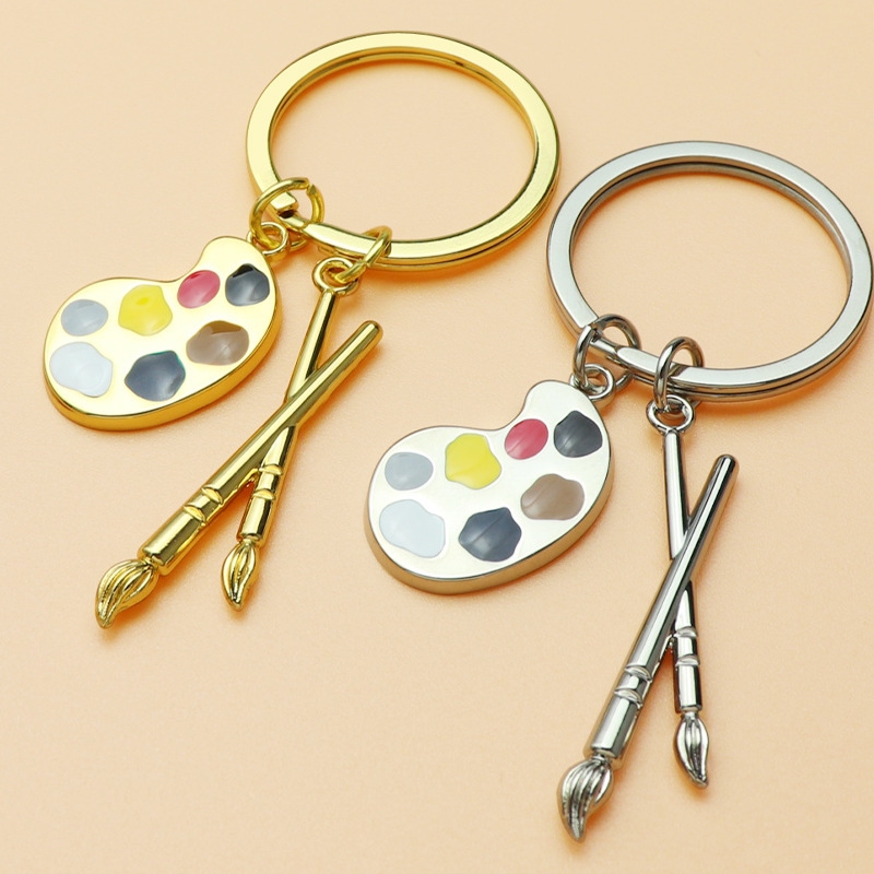 Creative drawing board key chain brush key chain Wenchang pen graduation season blessing commemorative small gift bag pendant
