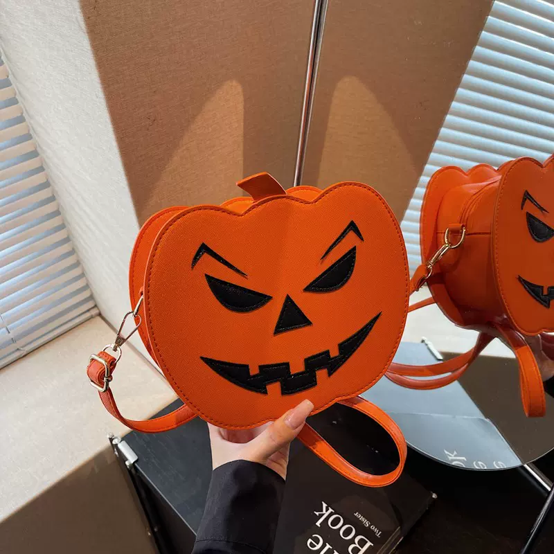 2025秋季新款时尚潮流万圣节手提包搞怪单肩斜跨立体南瓜袋小包包