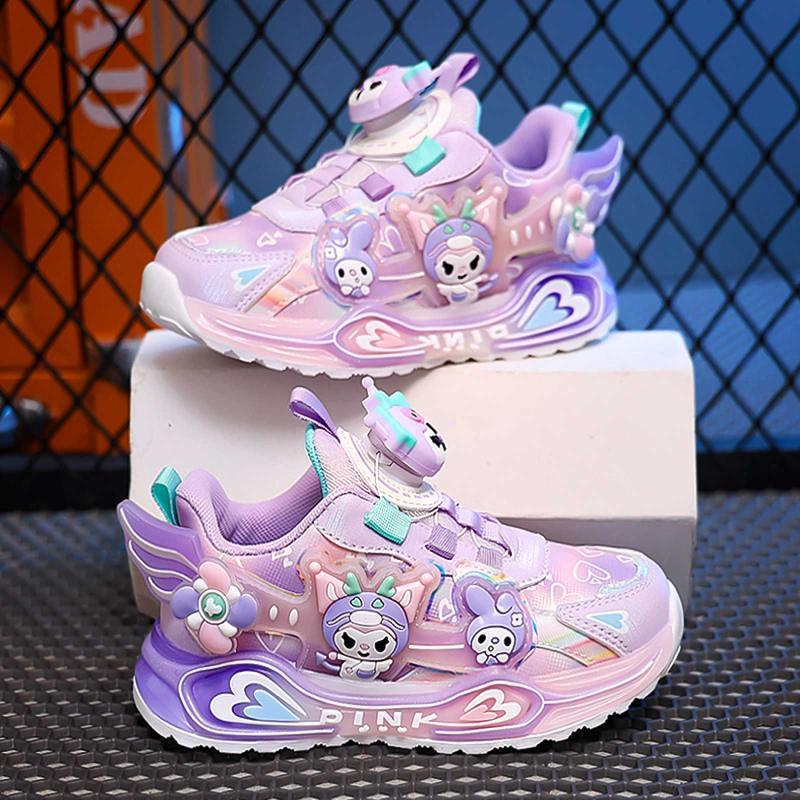 Balabala Kulomi Girls Shoes Autumn 2024 New Girls Fashion Lighting Torre Shoes Big Kids
