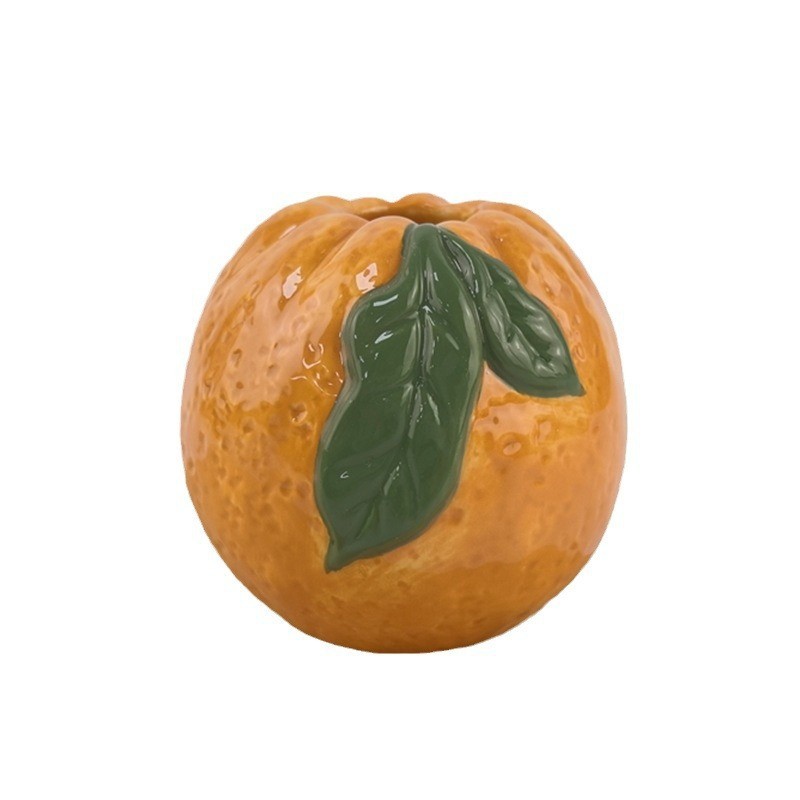 Taza de velas de aromaterapia de simulación de naranja de cerámica creativa personalizada, recuerdos de boda de cumpleaños, adornos para el hogar de frutas de limón