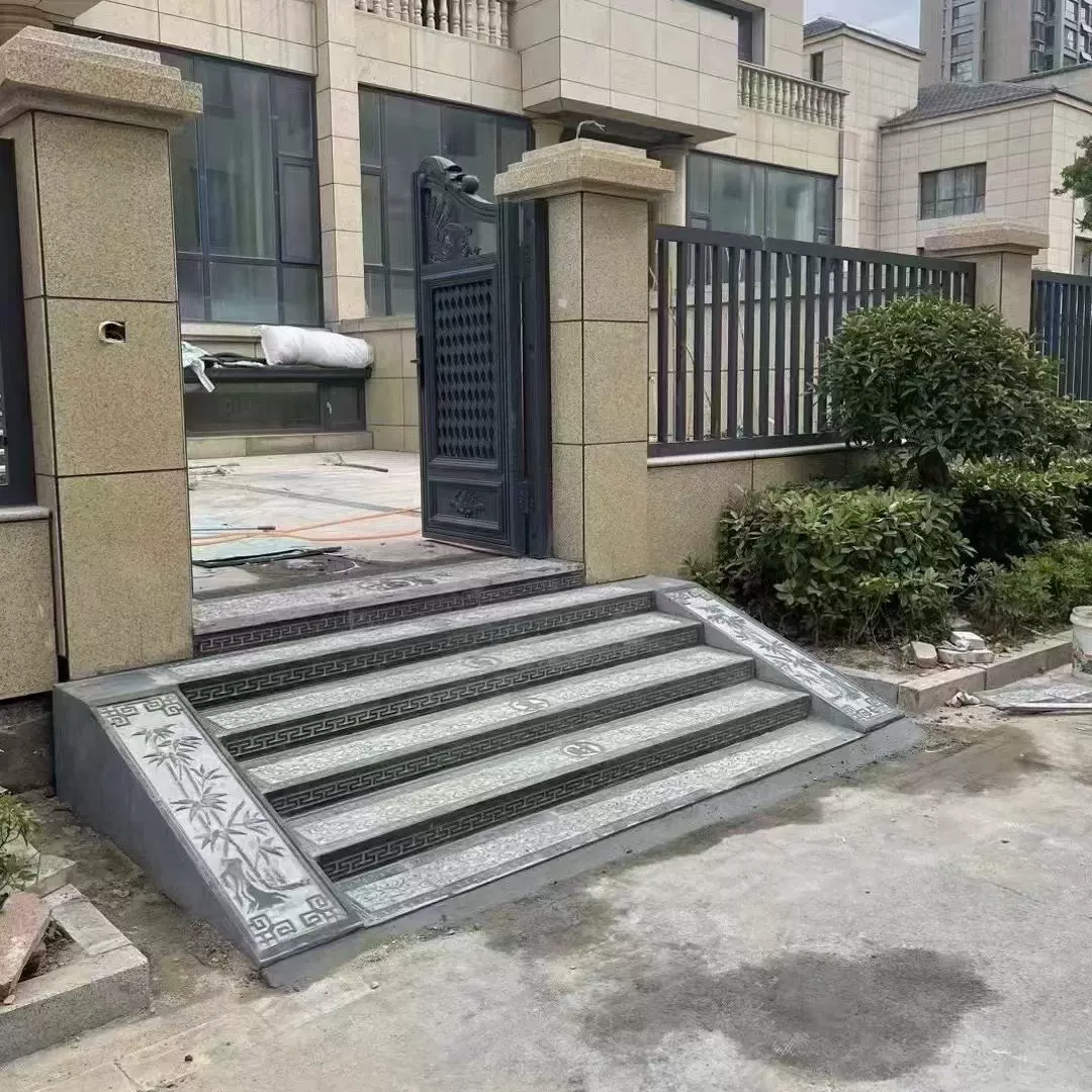 定制石雕台阶石踏步青石三步台阶门口花岗岩浮雕地雕庭院别墅摆件