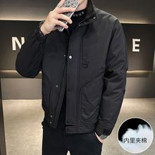 优质秋冬棉服新款美式简约立领时尚长袖加棉休闲百搭潮流男士外套