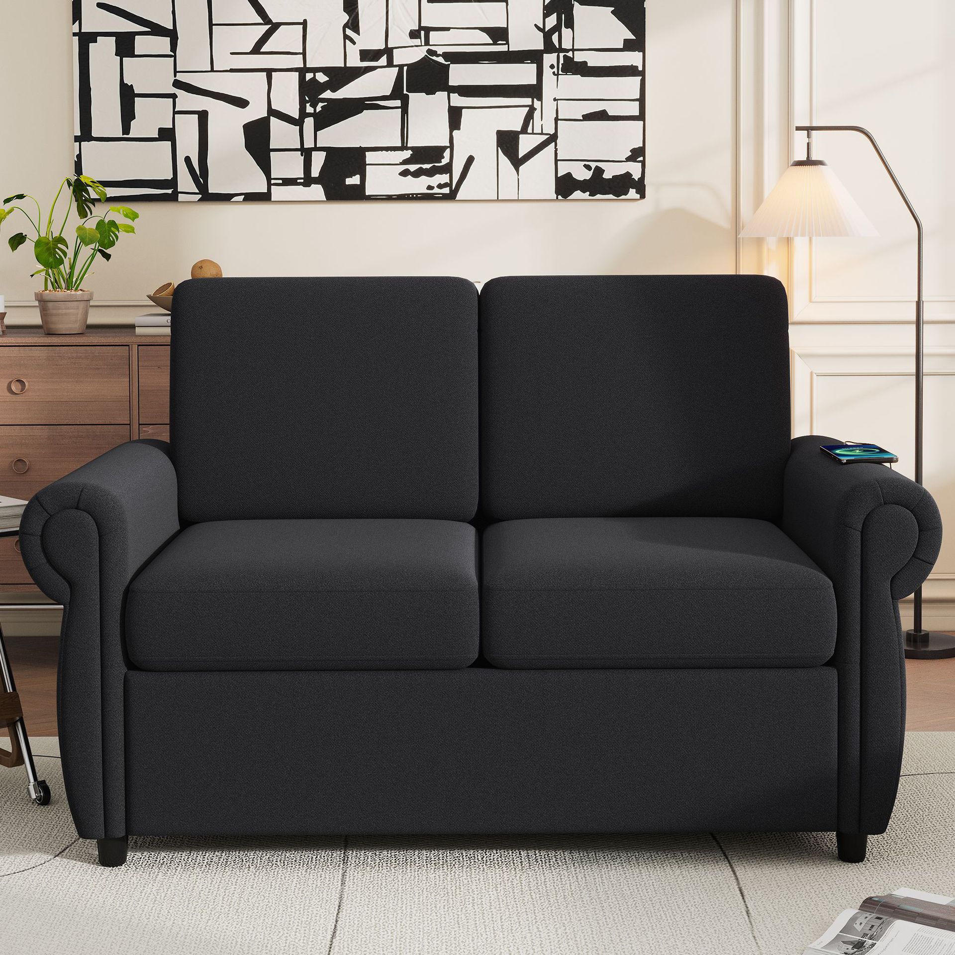 Sofá de habitación simple sofá cama plegable apartamento sala de estar tela sofá cama