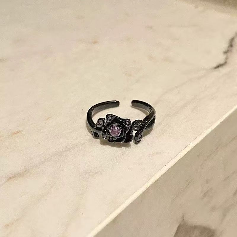 暗黑万花筒高级感交叉排钻锆石开口戒指小众设计轻奢高级感指环女|undefined