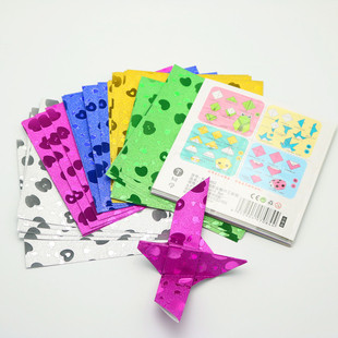 Wholesale 15cm*15cm Vitality Girl Gold Powder Colorful Origami Kidsren DIY Handmade Paper Student Origami 6852