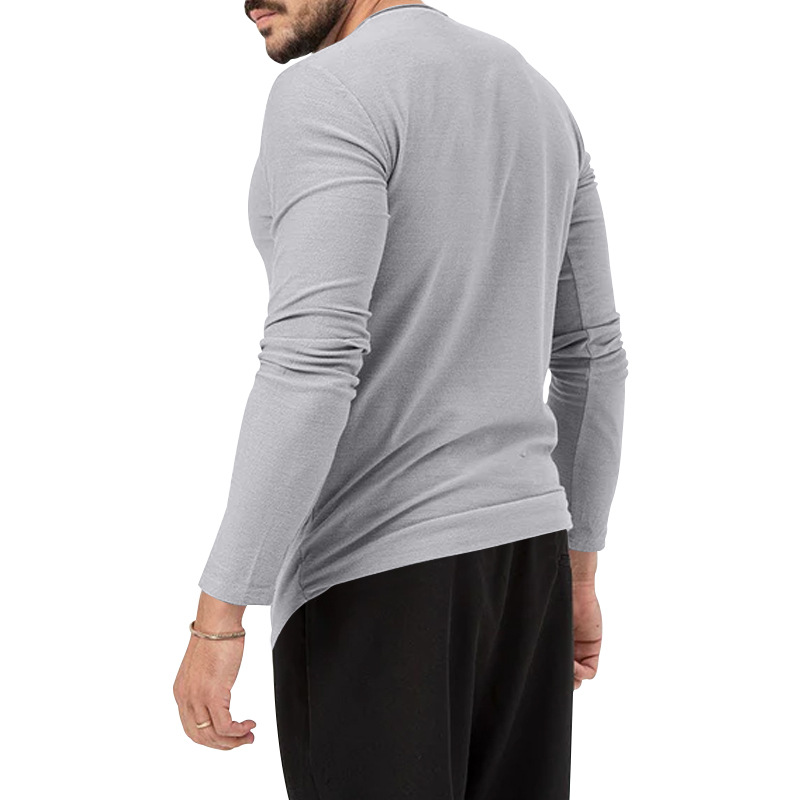 2024 European Men's Spring Autumn Round Neck Long Sleeved T-Shirt Loose Pullover Casual Men's T-Shirt Basic Tees Top_voghion.com