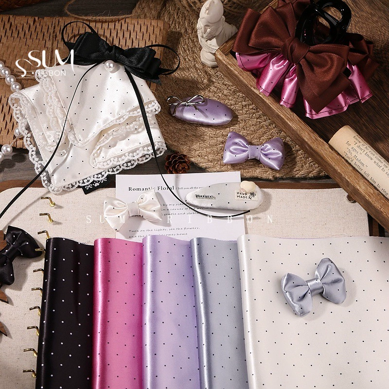 Glossy cloth, hair accessory with bow handmade, DIY