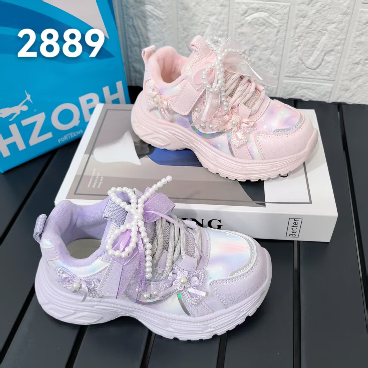 杭州七波辉女孩皮面二棉跑步鞋2025冬季新款童鞋批发运动鞋子2889