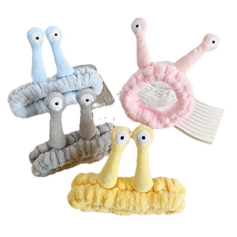 Nuevo estilo coreano cara lavado banda de pelo accesorios para el cabello lindo de dibujos animados Cruz-ojo divertido felpa Internet celebridad chica banda de pelo