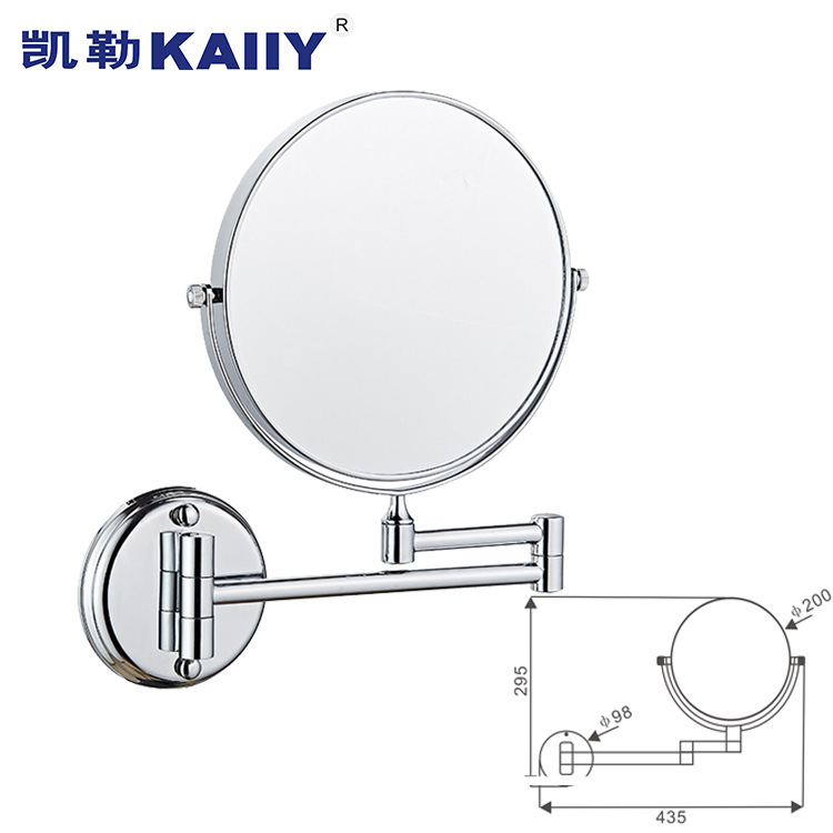 Retractable Folding Double-Sided Makeup Mirror Wall-Mounted Hotel Bathroom Self-Adhesive Bathroom Wall-Mounted Beauty Mirror for Home Use