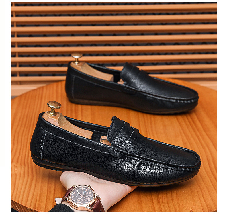 Men's casual leather shoes Soft soft soled shoes men's foot casual loafers_voghion.com