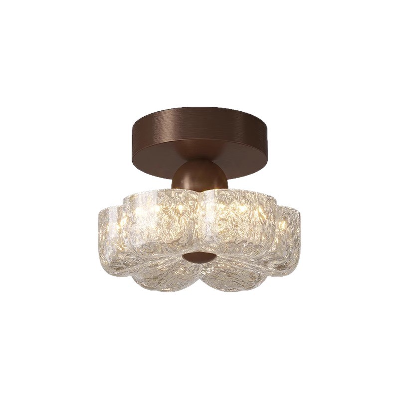 Lámpara de techo de flores de resina de estilo antiguo, luz de pasillo, luz de pasillo, balcón retro francés, iluminación de entrada, sentido avanzado