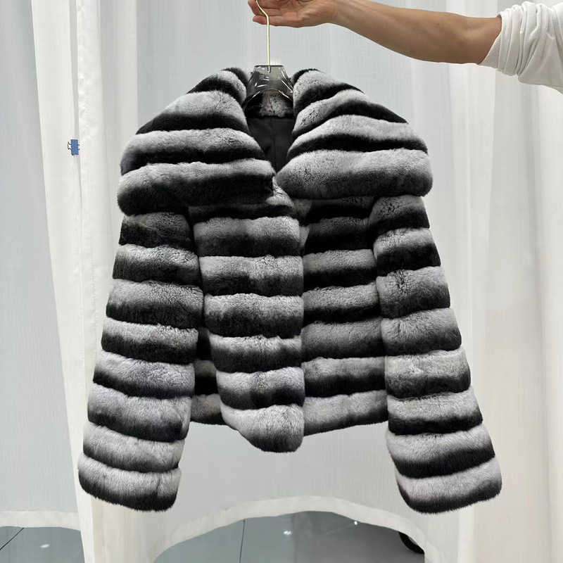 Totoro Pattern Imported Rex Rabbit Green Purple Blue Fur Coat Women's Short Hooded 2024 New Totoro Pattern Imported Rex Rabbit Green Purple Blue Fur Coat Women's Short Hooded 2024 New