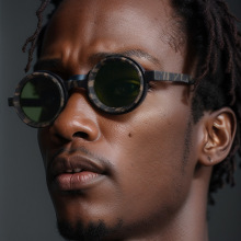 2025新款nd可调节变焦墨镜男圆框太阳镜男款高级感偏光镜开车专用