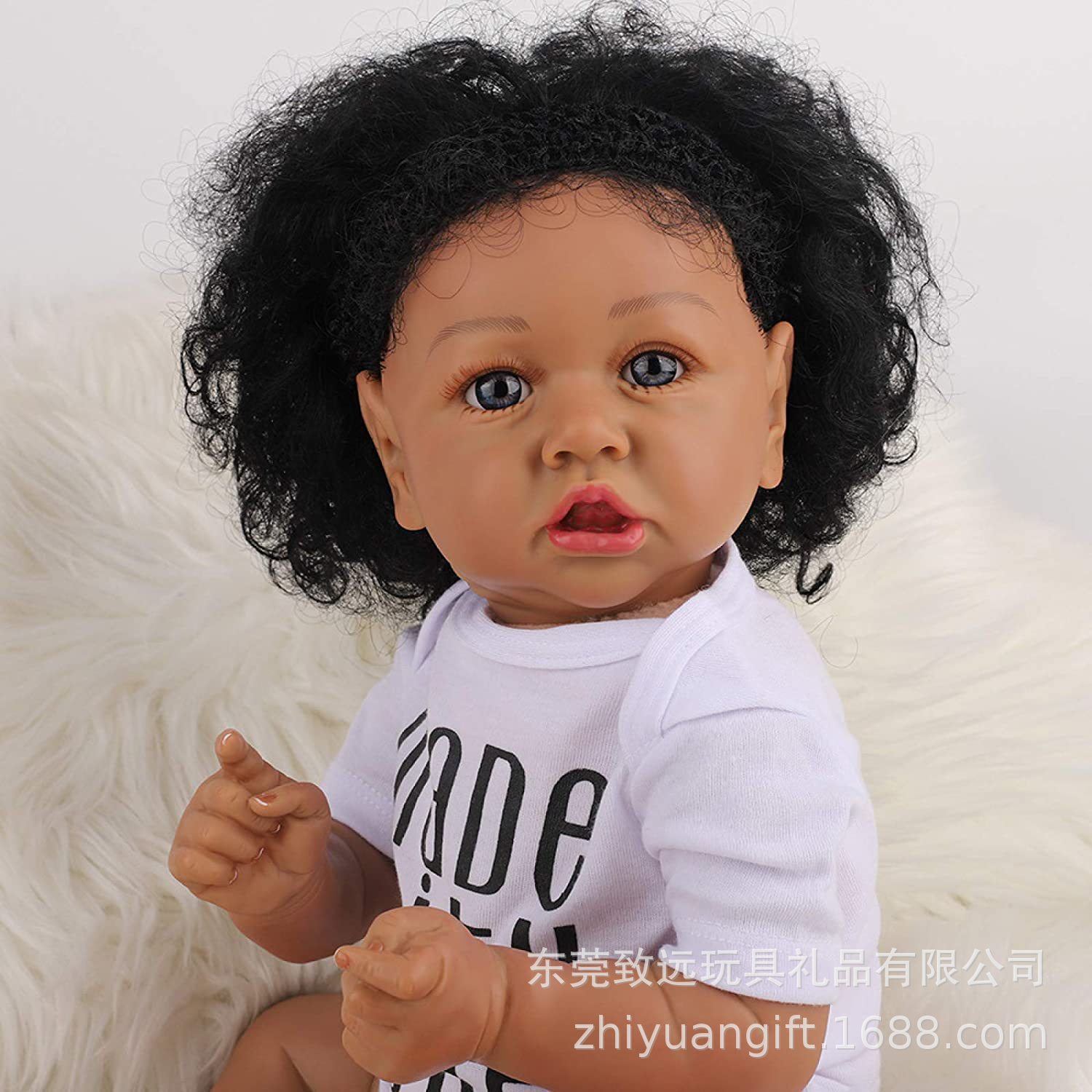 Pesado 22 pulgadas muñeca sa muñeca nacimiento bebé iask juguete negro negro africano venta caliente de acoplamiento transfronterizo suave