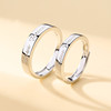 Silver ring for beloved suitable for men and women, adjustable fashionable jewelry, accessory