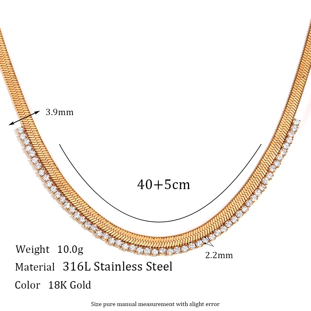 Micro-inlaid Stitching Necklace Earrings Ring Sets