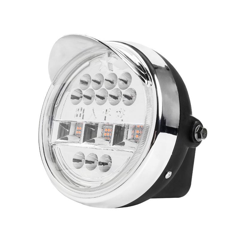 Super brillante 12 - 80V conversión triciclo eléctrico LED conjunto de faro de motocicleta príncipe 25W amarillo blanco doble luz de luz