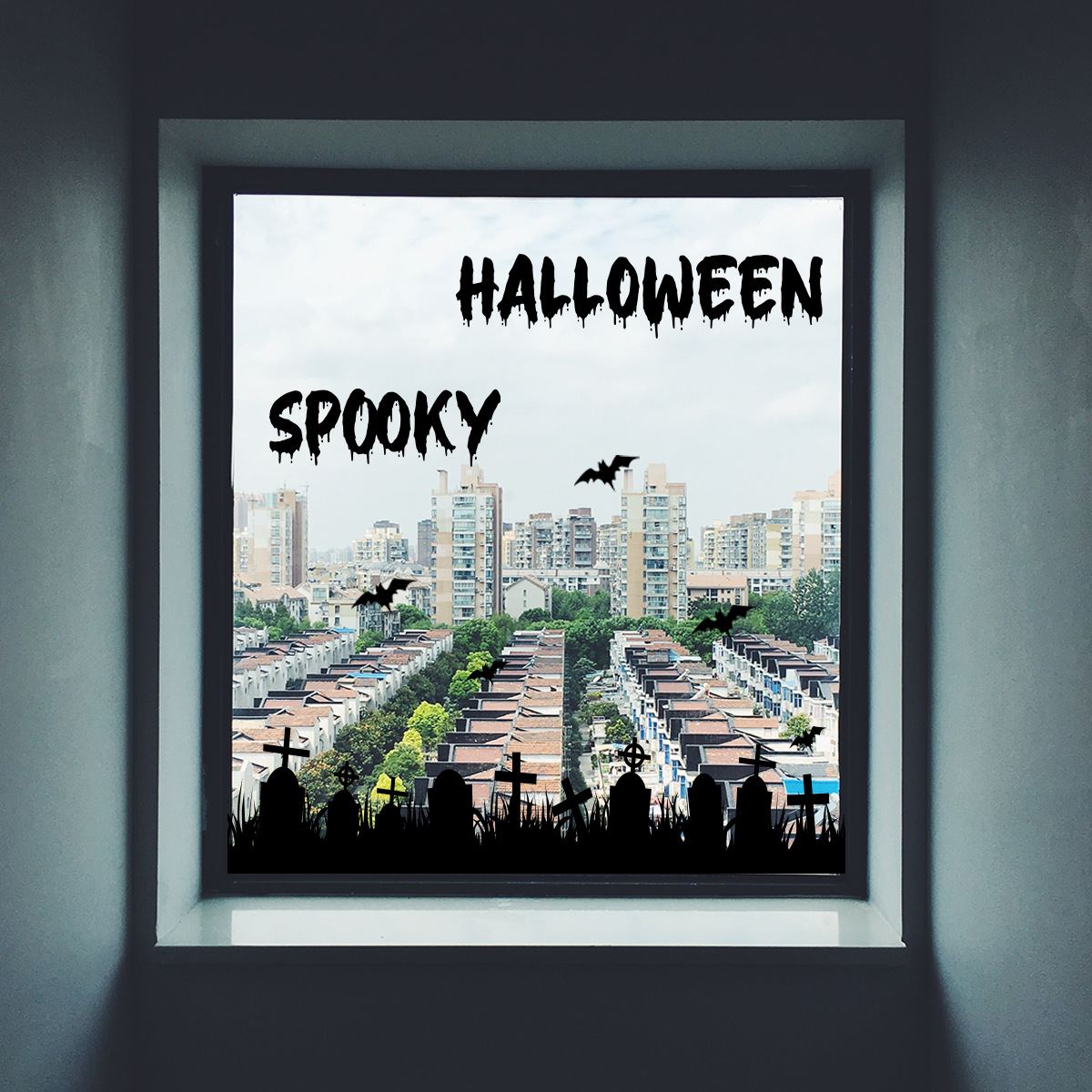Naklejka ścienna halloween dekoracja okienna do domu_voghion.com