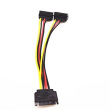 SATA 15P 一分二 电源线 SATA一公拖两母15P 硬盘串口电源线 弯头