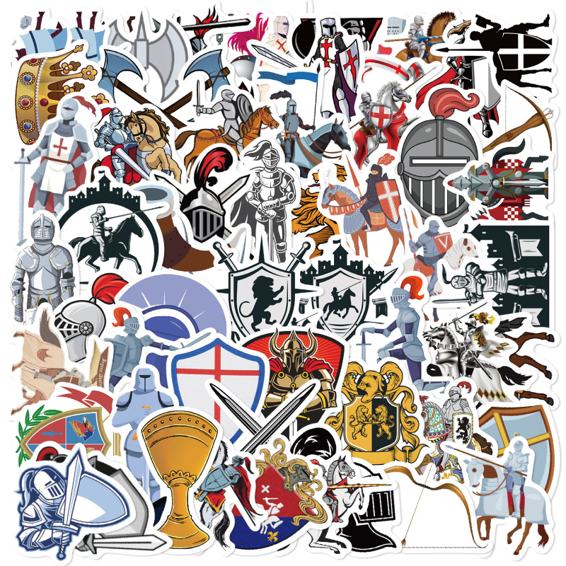 60 Medieval Knight Graffiti Stickers to Decorate Guitars, Laptops, Suitcases, DIY Waterproof Stickers Available for Wholesale 60 Medieval Knight Graffiti Stickers to Decorate Guitars, Laptops, Suitcases, DIY Waterproof Stickers Available for Wholesale