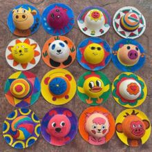 新款时尚创意diy绘画画草帽手绘涂鸦彩绘卡通帽子防晒透气批发