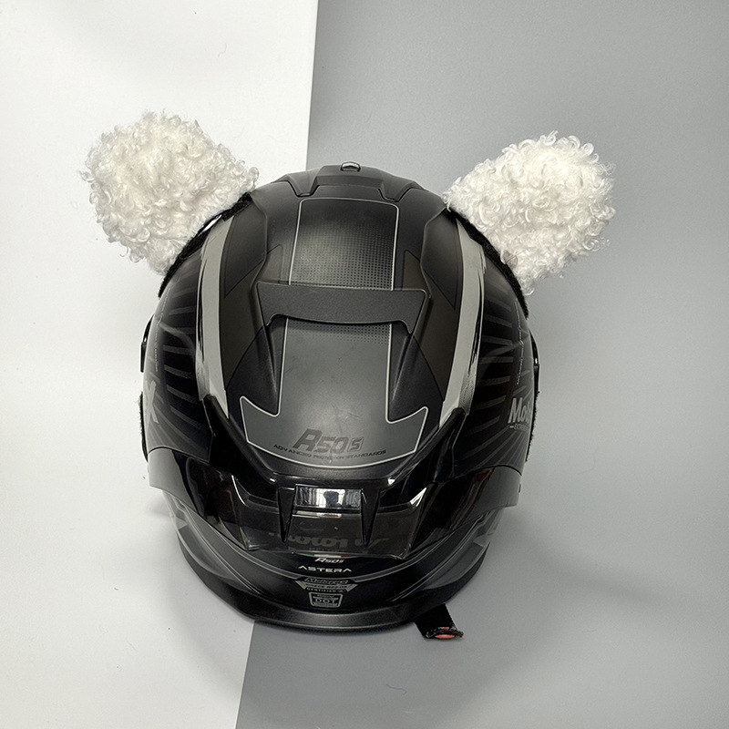 Ski Helmet Decoration Curly Bear Ears Motorcycle Helmet Accessories