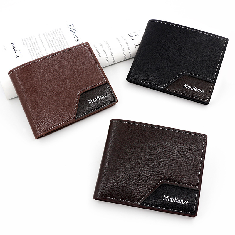 Cartera corta de los nuevos hombres de moda de la PU de los hombres de gran capacidad Multi-tarjeta de la moneda de bolsillo de la moneda de los hombres de la cartera corta