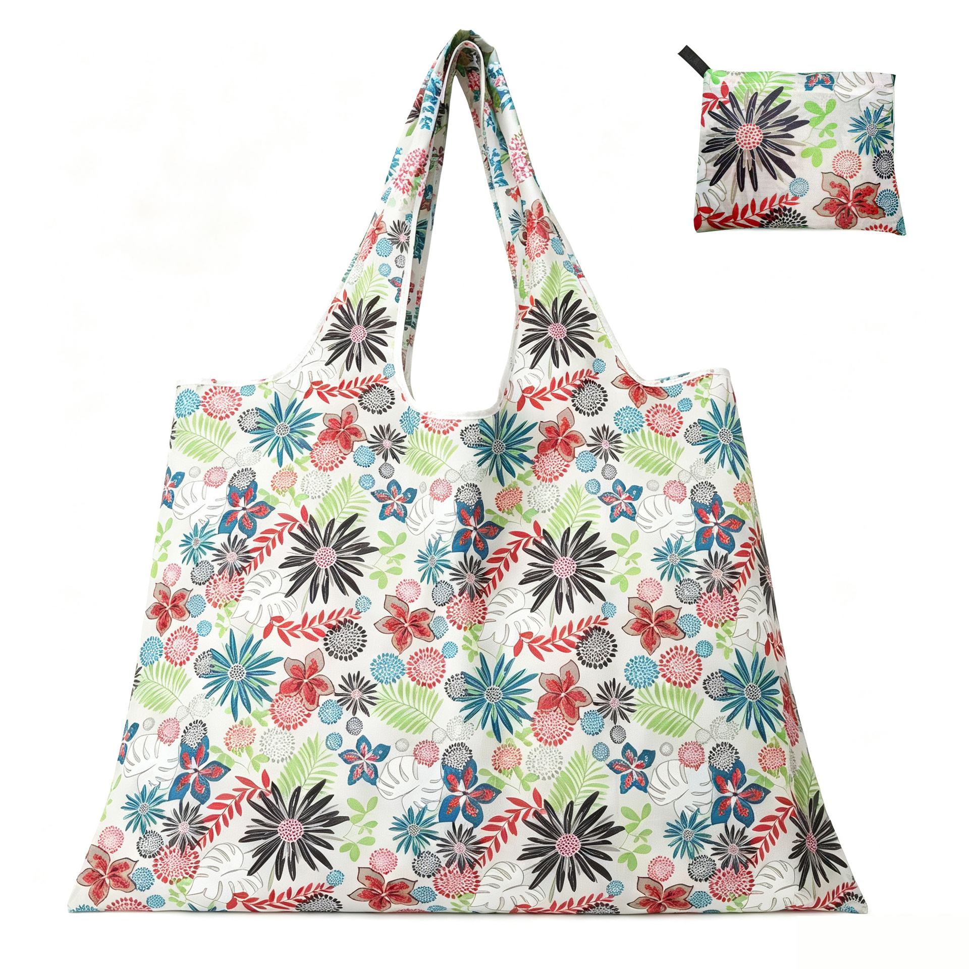 Nueva bolsa de compras plegable de gran capacidad en stock bolsa plegable de Protección Ambiental bolsa de almacenamiento portátil de impresión portátil creativa image 19