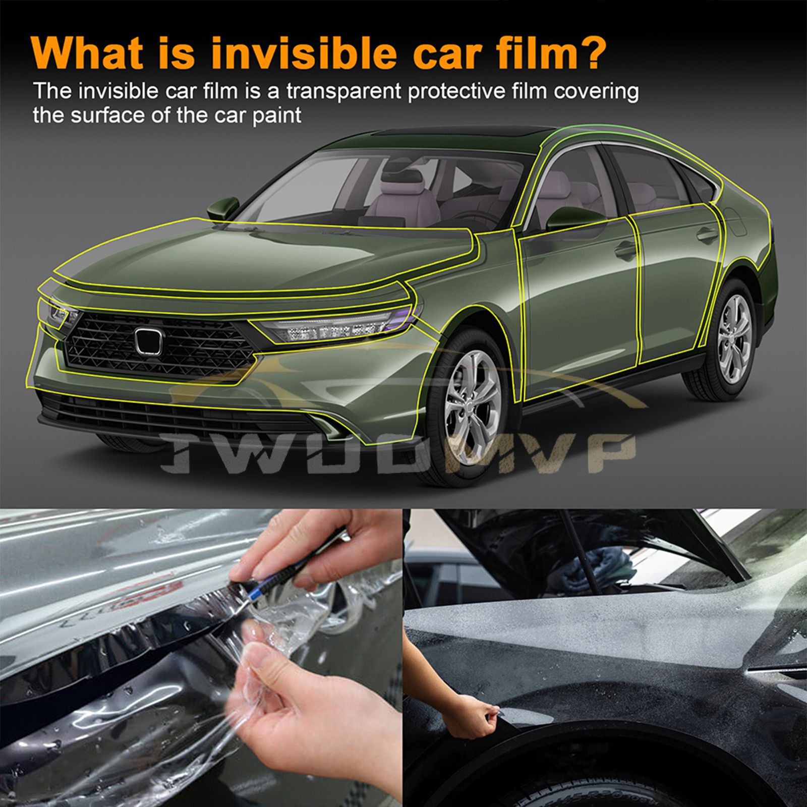 Cross-Border Exclusive Supply for Honda Accord 23-25 Special Car Special-Cut Tpu Car Paint Protective Film Anti-Scratch and Self-Healing