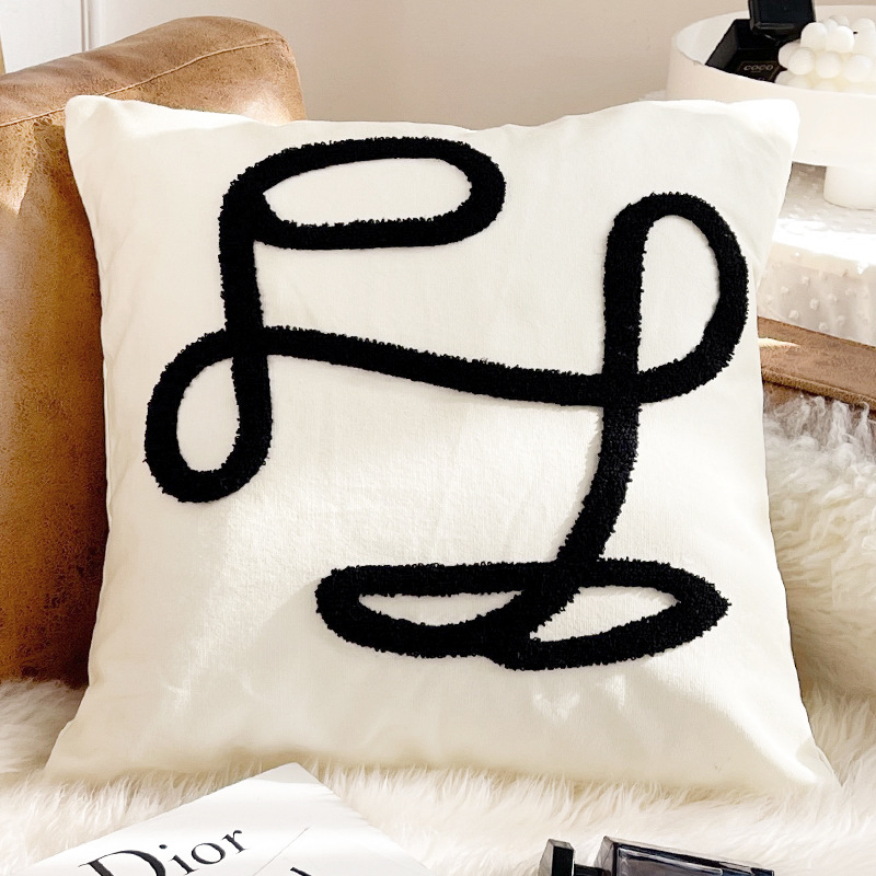 Nordic ins sala de estar sofá almohada cojín retro pata de gallo modelo de almohada habitación cabecera de cama respaldo funda de almohada