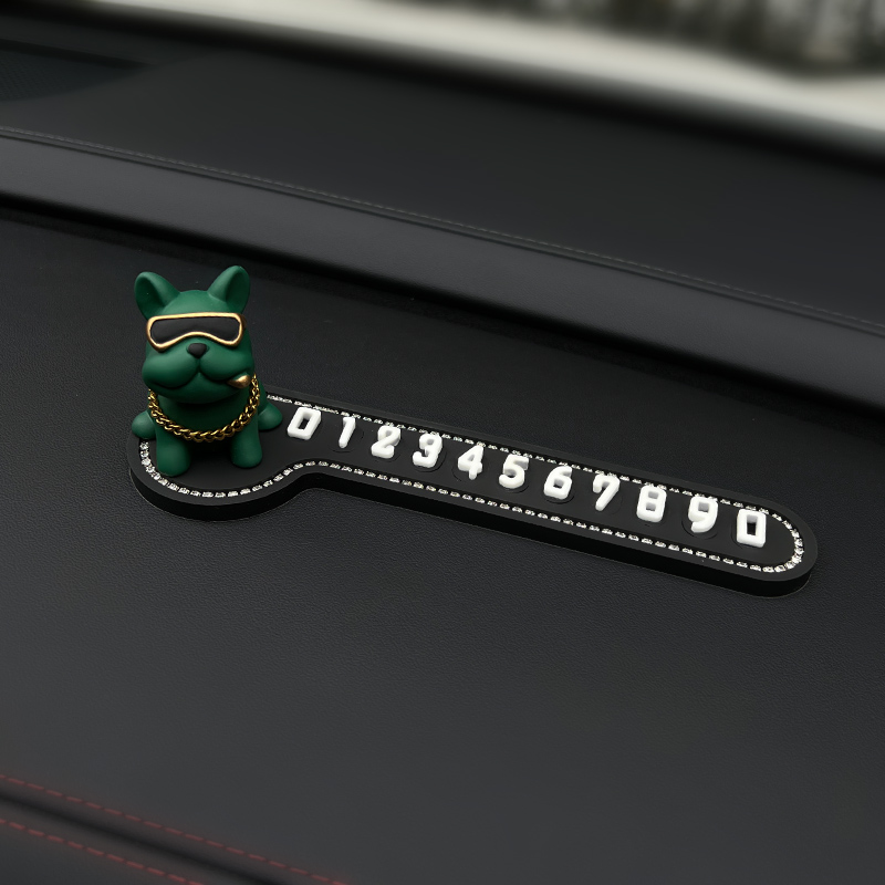 Bulldog Verde + Cartão de Nota Plana