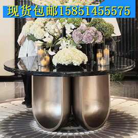 大堂花台酒店摆设花桌电梯大圆桌别墅端景台会所展示装饰摆台
