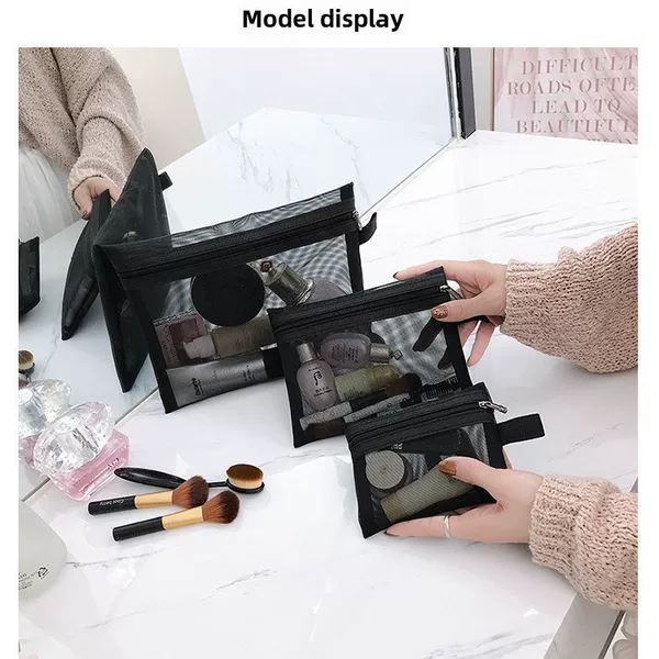 New in stock Cosmetic Bag small size Lipstick Air Cushion Bag Portable Mini Makeup Bag Mesh Simple Bag