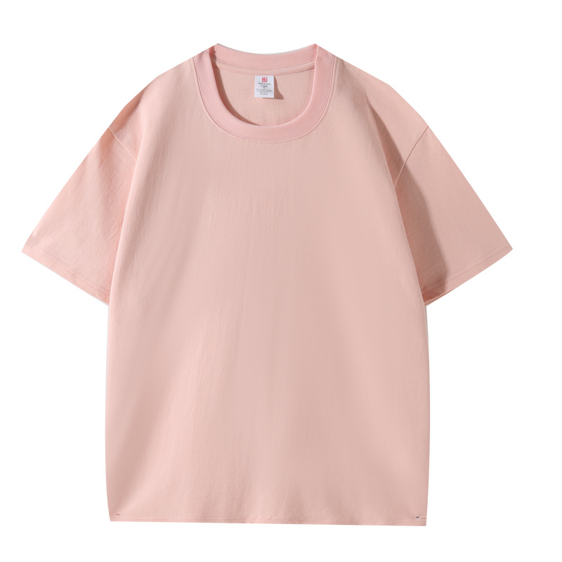 Algodón suave y cómodo cuello redondo verano hombro color sólido manga corta fiesta clase ropa publicidad camiseta personalización