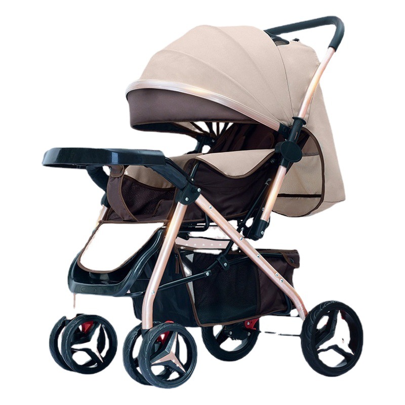 Cochecito de bebé puede sentarse y mentir ligero plegable amortiguador de cuatro ruedas recién nacido cochecito de bebé