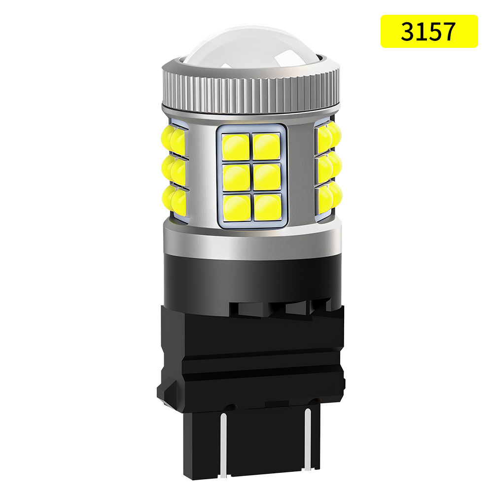 lámpara de automóvil LED de alto brillo luces de dirección luces de marcha atrás 1156-33SMD - 3030 chip convexo con lente luz de freno