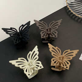 7.7CM大号蝴蝶发夹镂空立体简约发夹气质优雅后脑勺盘发卡女发饰