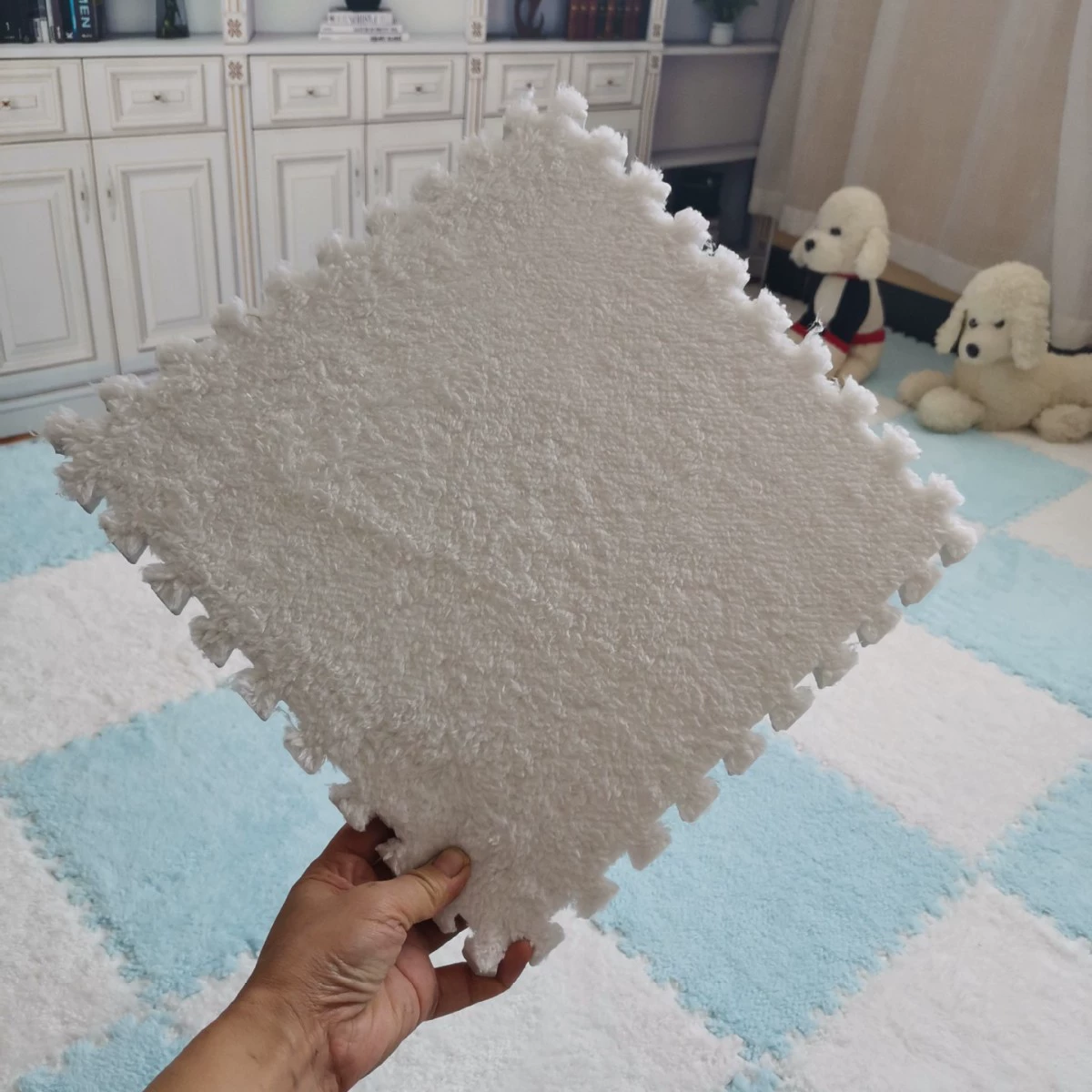 Детский пенопластовый пазловый коврик-пазл, EVA основа, 30×30×1.0 см, нескользящая interlocking плитка
