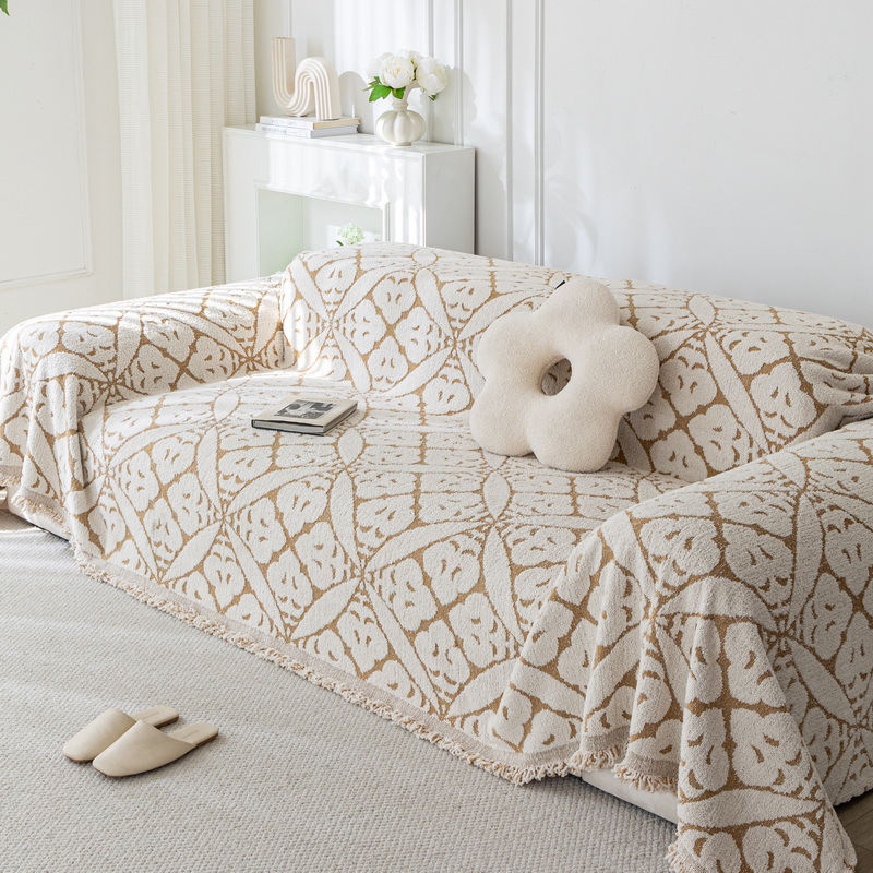 法式小香风沙发巾新款沙发盖布高档奢华真皮沙发垫防滑全盖万能毯