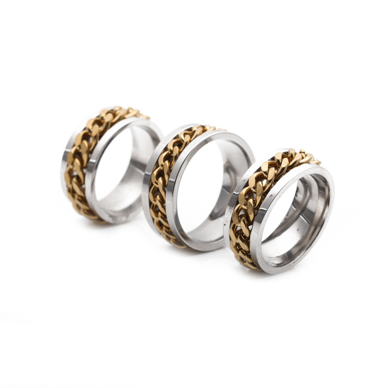 Simple Stainless Steel Chain Ring display picture 1