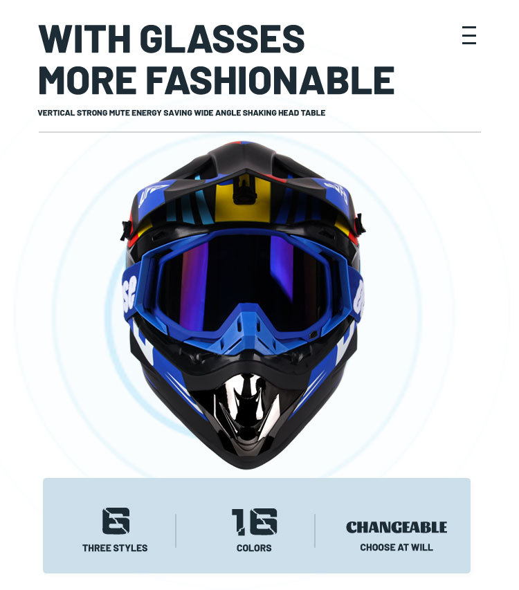 Motorcycle Helmet with Detachable Visor, Suitable for Off-Road Use, Mountain Biking, Unisex, Cross-Border Trade, Multiple Colors Available for Riding