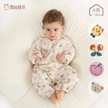 Baby autumn cotton cotton onesie Spring and autumn baby long-sleeved monk clothing Class A pure cotton home crawling suit - ShopShipShake