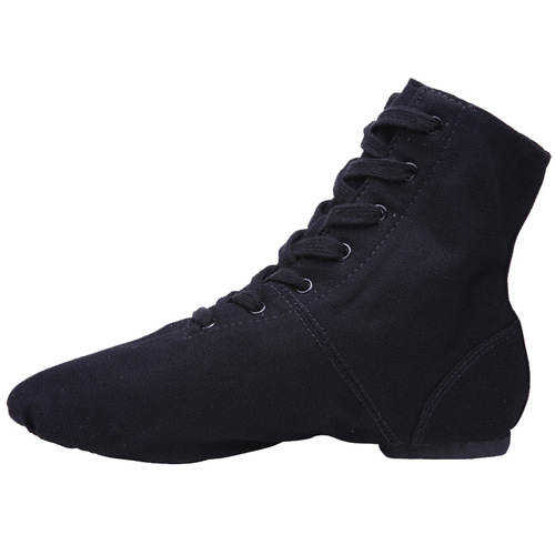 Red dance shoes, canvas dance shoes, black high-top jazz boots, practice soft-soled dance shoes for men and women, one piece drop shipping 1032