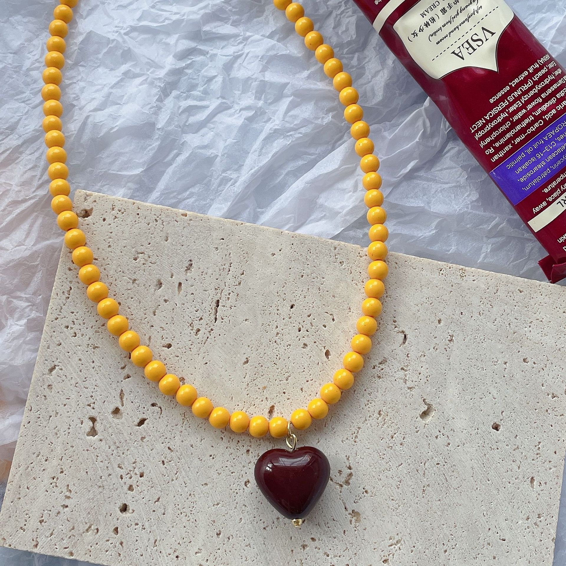 1 Piece Quantity Street Occasion Modern Style Heart Shape Beaded Women's Pendant Necklace