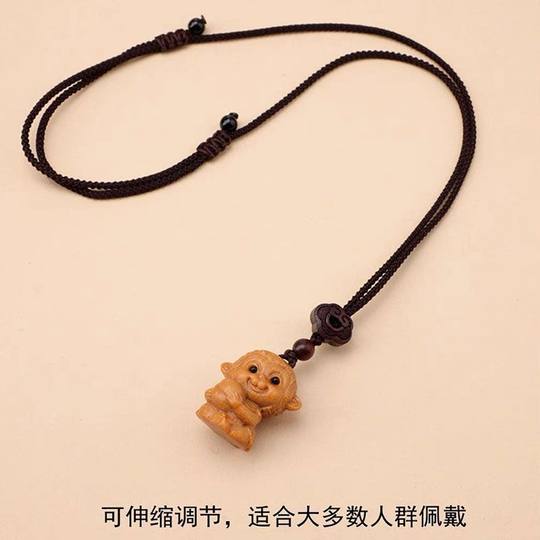 Barbie Sandalwood Carving Zodiac Zodiac Birth Year Pendant Necklace Wooden DIY All-match Accessories Pendant