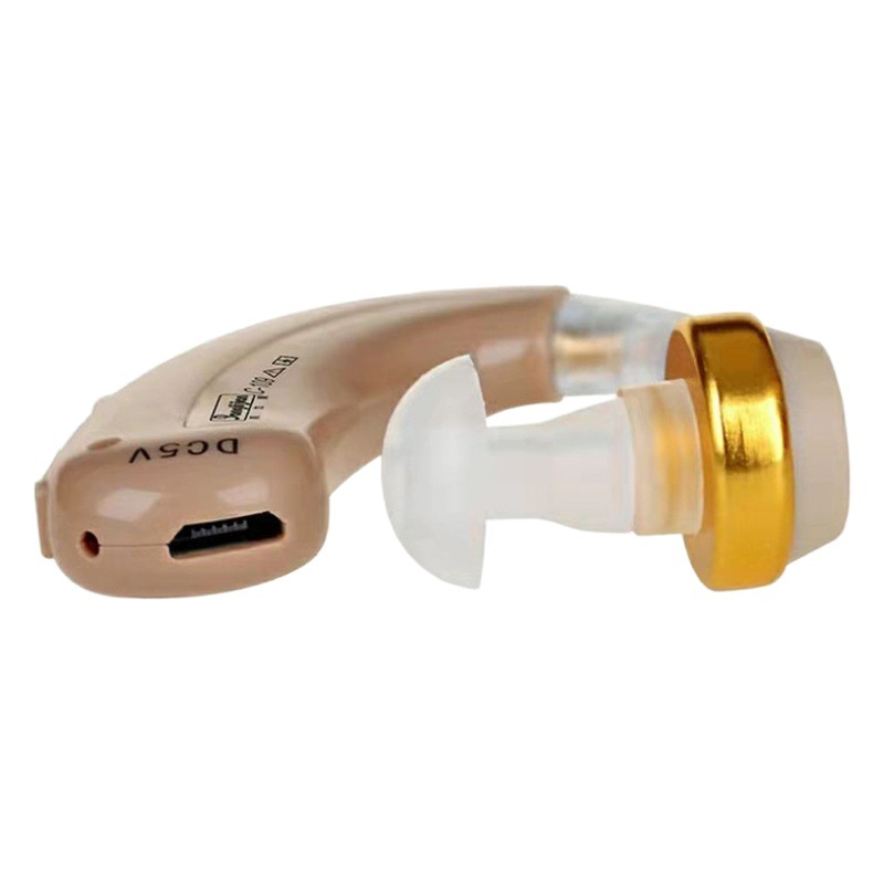 Banglijian Inalámbrico Recargable invisible audífono para los ancianos sordos oído trasero una oreja ajustable C- 109