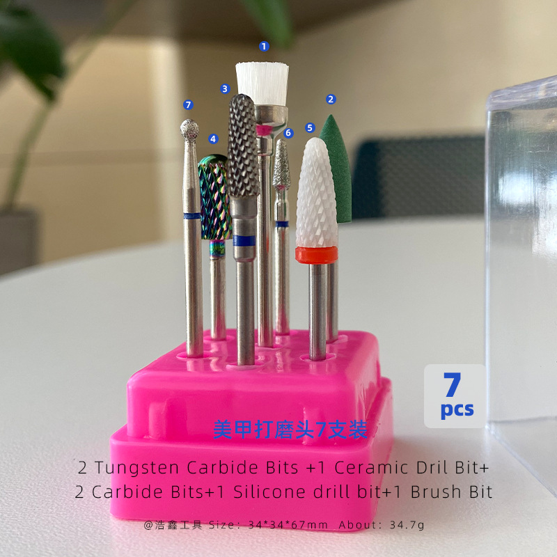 acero tungsteno uñas pulizando cabeza caja cerámica pulizante de piel muerta pretratamiento de eliminación de uñas pulizante herramienta de uñas