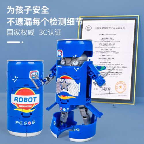 Can Transformation Robot Soda Samurai Creative Toy Model Hand Figure Boy Birthday Gift Internet Celebrity Wholesale